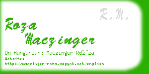 roza maczinger business card